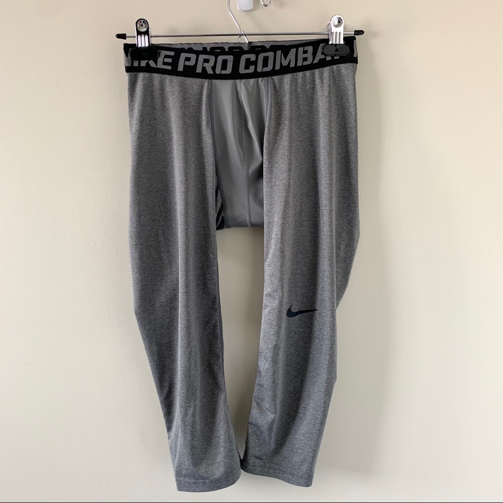 Nike Pro Combat Core Compression 3/4 Tights Grey M - Picture 2 of 9